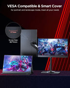 UPERFECT 2K 120Hz Portable Gaming Monitor  16" 2560x1600 QHD 16:10 400 Nits Portable Monitor for Laptop w/VESA & Cover HDR Eye Care External Second Screen for PC Phone Game Console