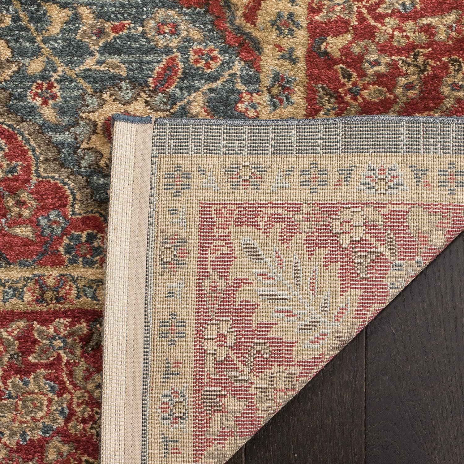 SAFAVIEH Mahal Collection Area Rug - 9' x 12', Navy & Red, Traditional Oriental Design, Non-Shedding & Easy Care, Ideal for High Traffic Areas in Living Room, Bedroom (MAH655C)