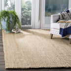 SAFAVIEH Area Rug 9x12 - Natural Fiber Collection - Large - Natural Brown, Handmade Jute, Basketweave Design (NF401A)