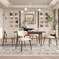 Dining Chairs Set of 4, Curved Back Kitchen Room Chairs with Metal Legs and Anti Slip Pads, Upholstered Dining Chair for Home and Restaurant, Beige