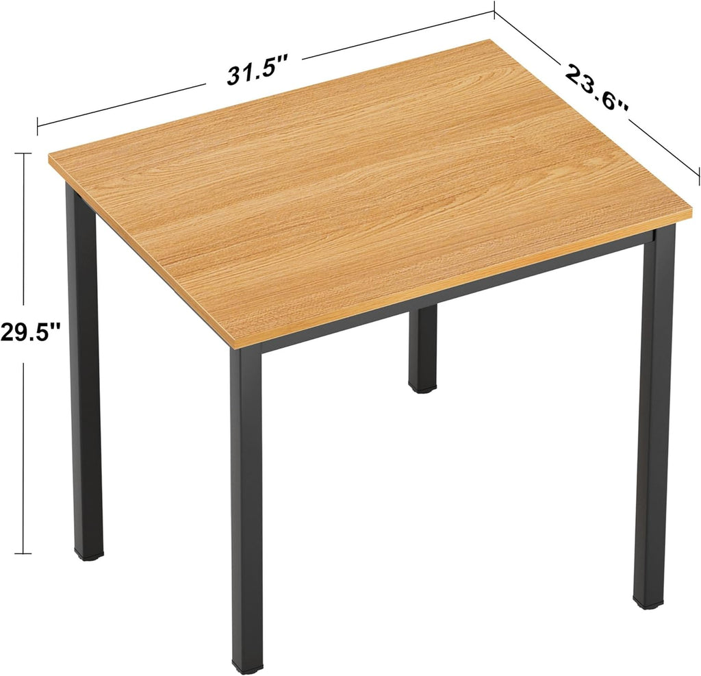 Need Small Computer Desk for Home&Office- 31.5'' Length Small Writing Desk Gaming Desk Students Laptop Use, Teak Color Desktop & Black Frame AC3BB(8060)