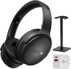 Bose QuietComfort Bluetooth Headphones  Wireless Headphones with Active Over Ear Noise Cancelling and Mic  + Green Extreme 20W 2-Port Wall Charger (Black)