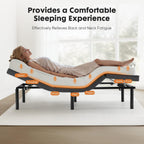 Sweetcrispy Adjustable Bed Frame Twin XL, Ergonomic Electric Bed Base with Wireless Remote and 2 USB Ports, Head and Foot Incline, Zero Gravity Bed, Anti-Snore, Easy Assembly