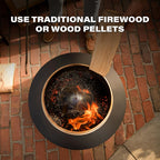 TIKI Patio Smokeless Outdoor Fire Pit  25-Inch Wood-Burning Bonfire with Removable Ash Pan  Stand  and Weather-Resistant Cover
