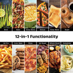 Ninja DCT451 12-in-1 Smart Double Oven with FlexDoor, Thermometer, FlavorSeal, Smart Finish, Rapid Top Convection and Air Fry Bottom , Stainless Steel
