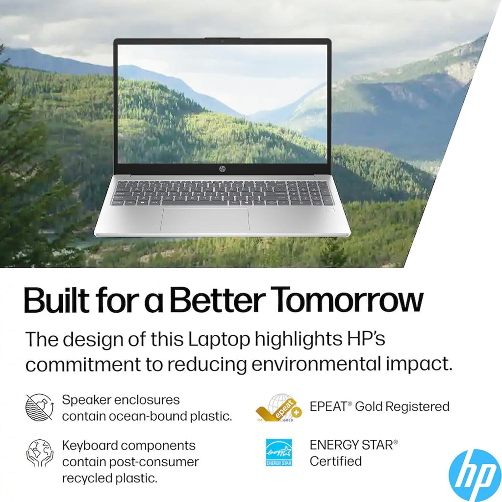 HP Touchscreen 15.6" FHD Business Laptop Computer | 2026 Edition | AMD Ryzen 5 (Up to 4.3GHz) | 8GB DDR5 RAM  256GB PCIe SSD | AI Copilot Key | Windows 11 with Office 365 for The Web • w/o Mouse