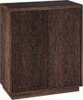 Henn&Hart 28" Fluted Wooden Accent Cabinet, Ribbed Modern Sideboard Buffet Cabinet with 2 Doors and an Adjustable Shelf for Living Room, Dining Room, Bedroom or Entryway, Rich Brown