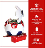 Coca-Cola Soccer Ball 5 Can Cooler, 12V DC/110V AC Cooler, for home, dorm, office, travel, camping, car, boat, truck, beverages, snacks, skincare, cosmetics, medication