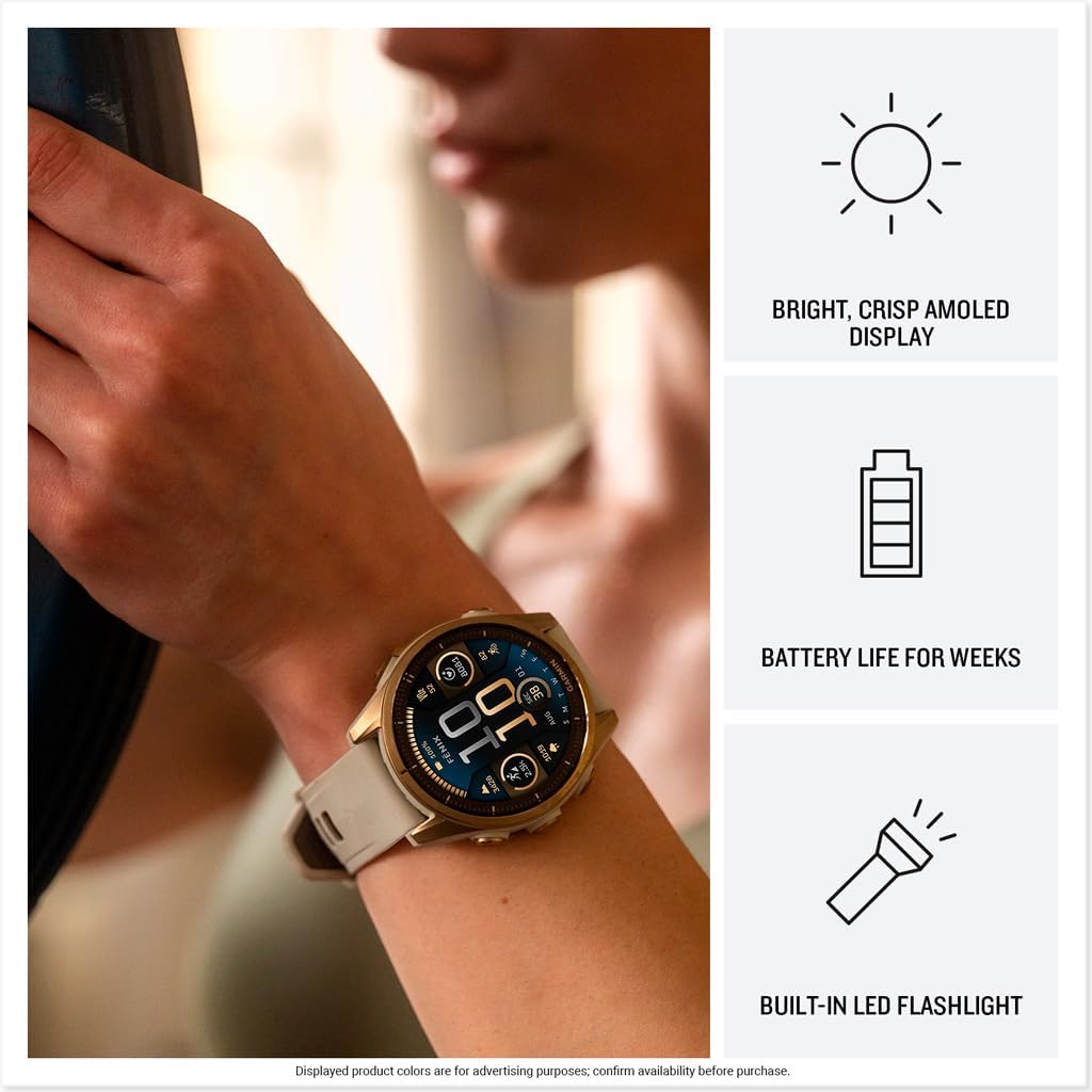 Garmin fēnix® 8 – 51 mm  AMOLED  Sapphire  Premium Multisport GPS Smartwatch  Long-Lasting Battery Life  Dive-Rated  Built-in LED Flashlight  Carbon Gray DLC Titanium with Pebble Gray Band
