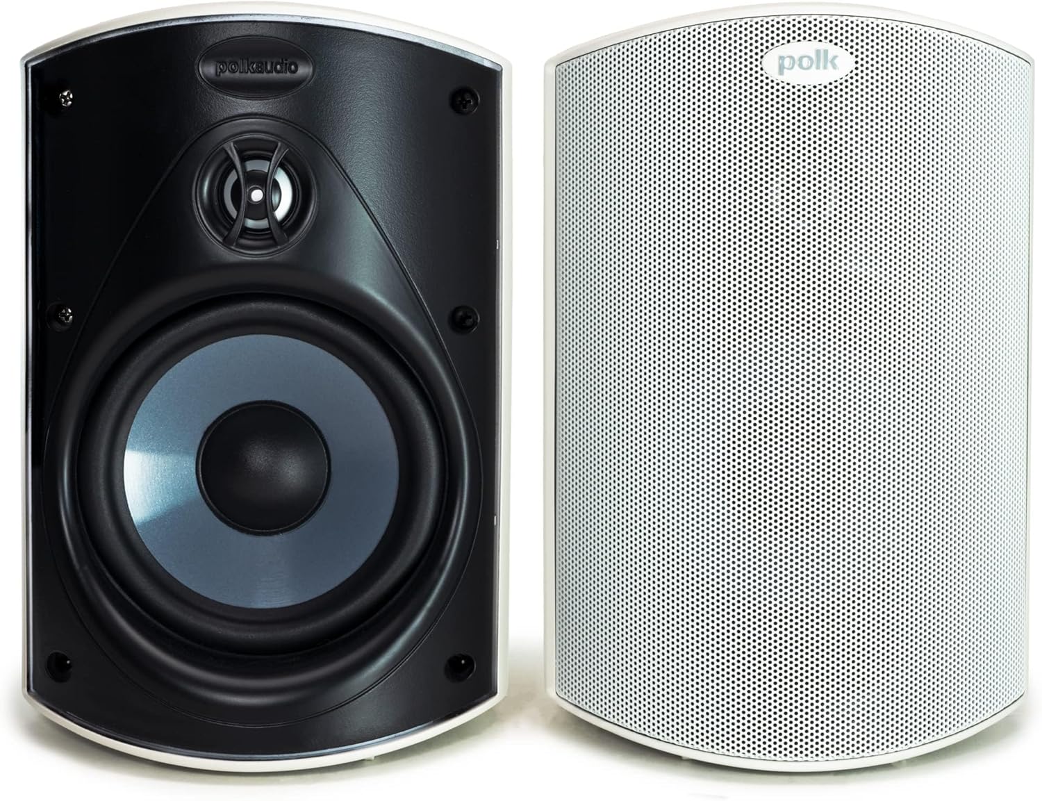 Polk Audio Atrium 4 Outdoor Speakers with Powerful Bass (Pair  White)  All-Weather Durability  Broad Sound Coverage  Speed-Lock Mounting System