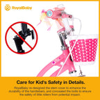 RoyalBaby Girls Bike with Training Wheels and Kickstand, Stargirl Kids Bicycle 16 Inch Toddlers to Big Kids 4-7 Years, Coral Red