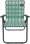 MOUNTAIN SUMMIT GEAR Retro Webbed Camping Chair - Lightweight, Foldable, Durable Steel Frame, 300lb Capacity, Vintage Stripes by Caddis Sports (1, Sage Green)