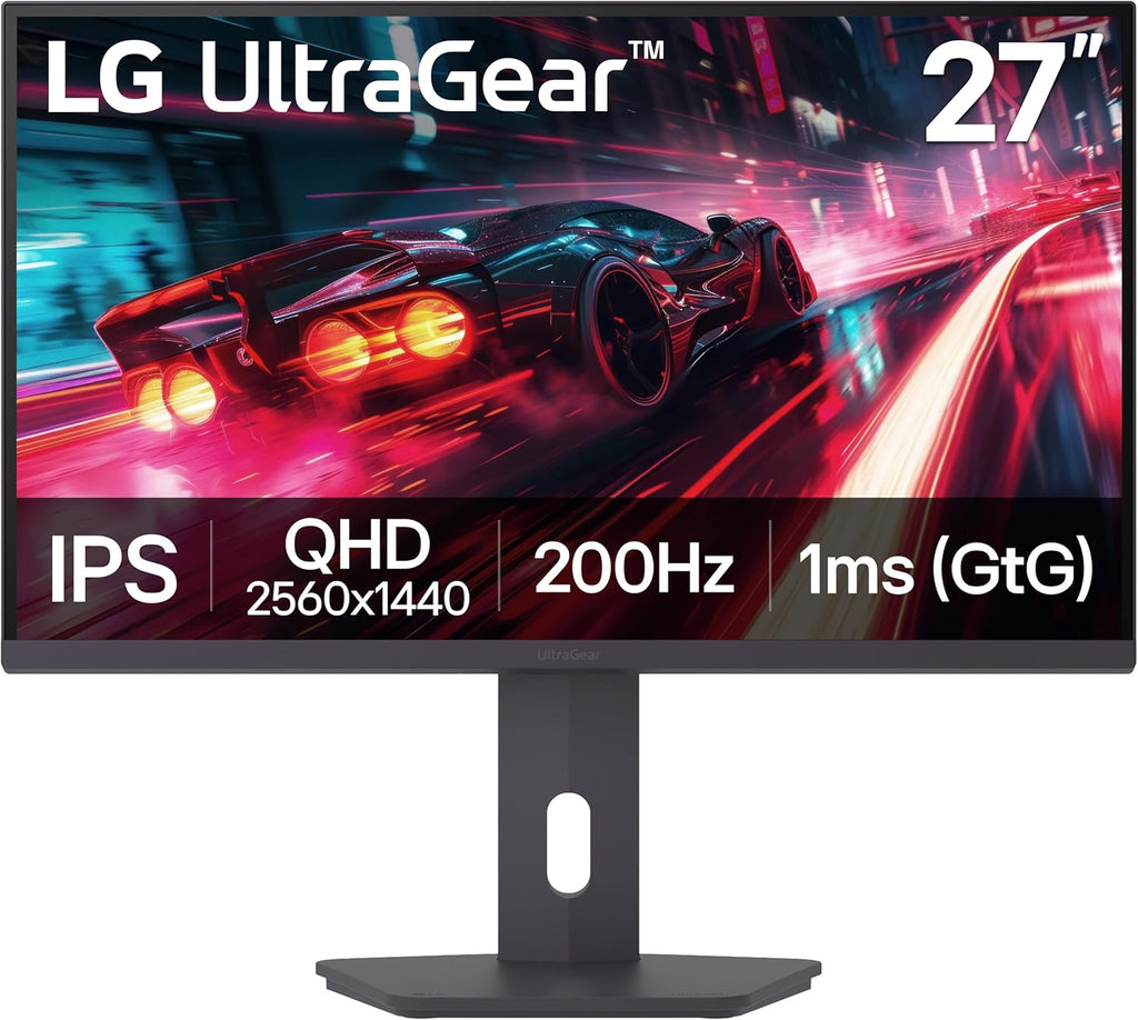 LG 27G610A-B 27-inch Ultragear QHD (2560 x 1440) IPS Gaming Monitor  200Hz  1ms  AMD FreeSync Premium  VESA DisplayHDR 400  HDMI  DisplayPort  Tilt/Height/Swivel/Pivot Stand  Black