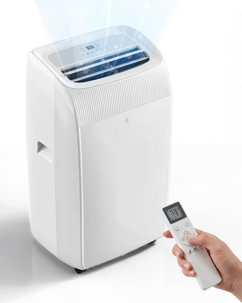 14,000 BTU Portable Air Conditioner - Cools Up to 700 Sq. Ft., Multi-Function Portable AC Unit with Auto Swing, Smart Control, 24H Timer, Ultra-Quiet AC Unit for Bedroom, Dorm, Apartment