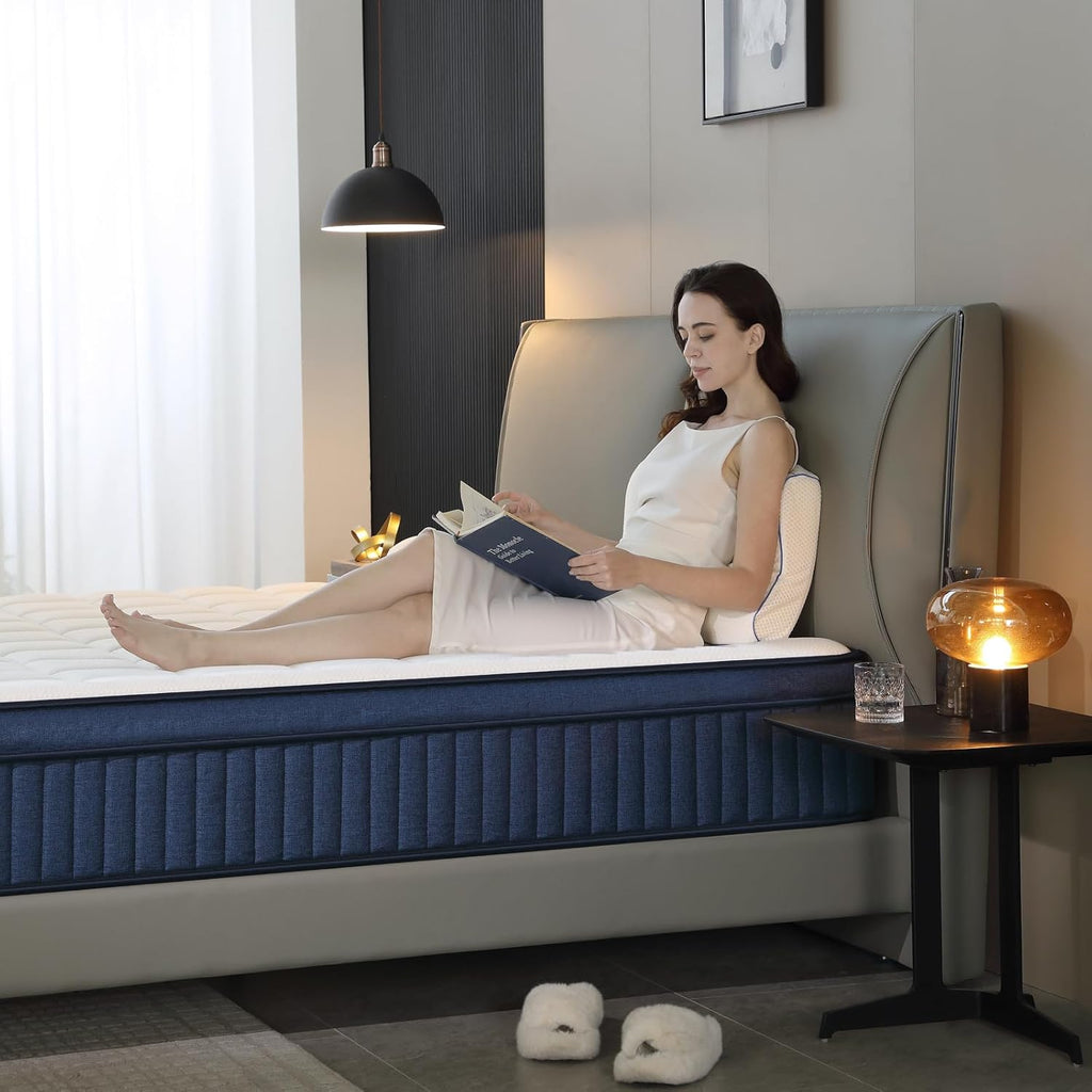 California King Mattress, 14 Inch Cal King Size Mattress in a Box, Medium Firm Pocket Spring and Gel Memory Foam for Superior Comfort, Pressure Relief, Strong Edge Support
