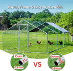HITTITE Large Metal Chicken Coop with Run  19.19 x 9.84 x 6.56 ft Walk in Poultry Cage Chicken Run Pen  Outdoor Chicken Runs for Yard with Waterproof & Anti-UV Cover