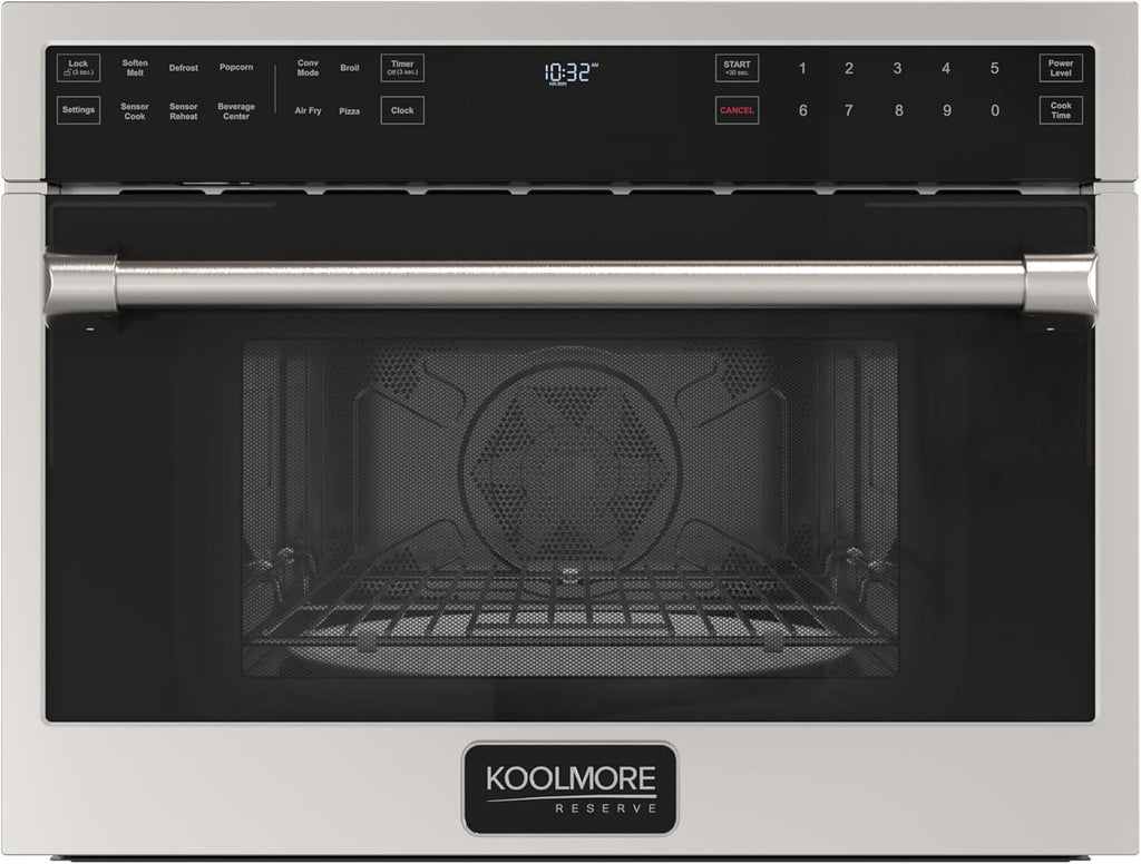 KoolMore Reserve 24 in. Built-In Microwave Convection Oven with Air Fry, 3-in-1 Combo, Sensor Cook, Soft-Close Door, 1.6 cu. ft. in Stainless Steel
