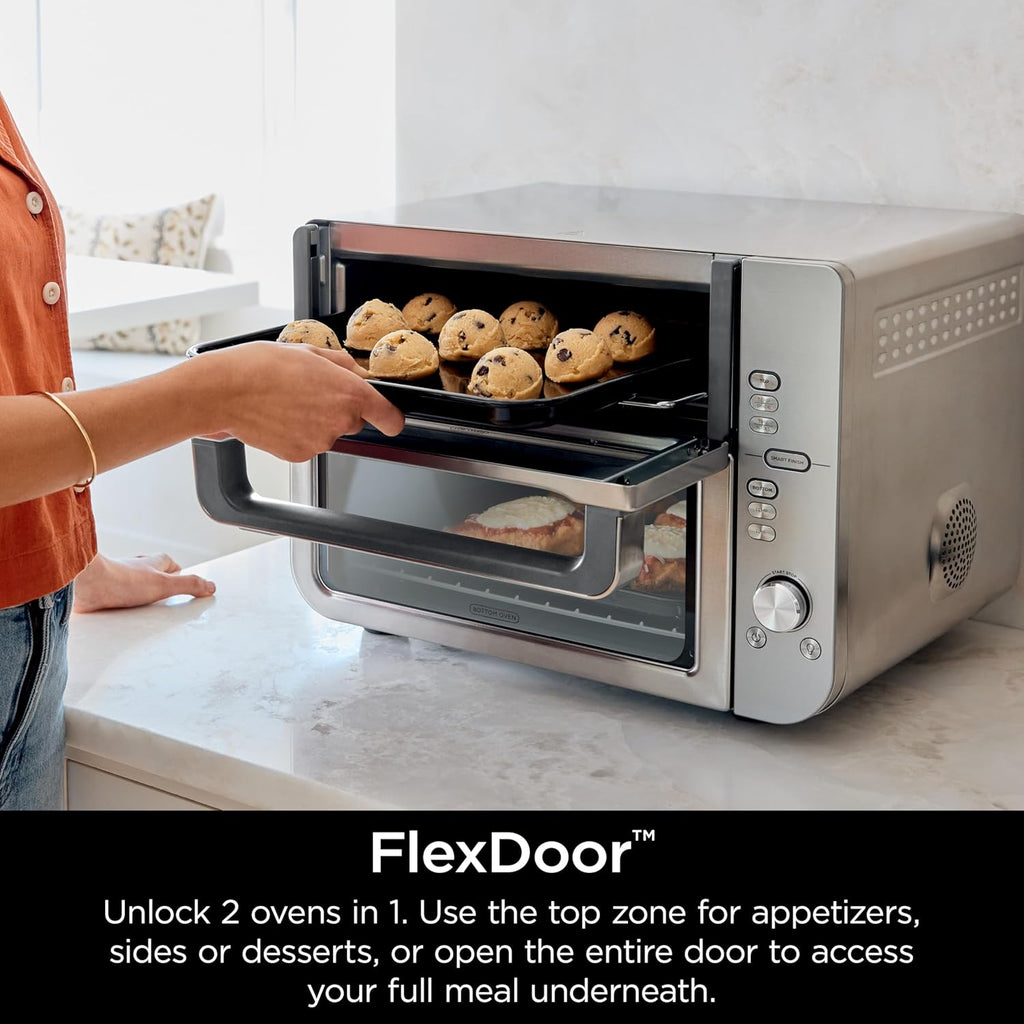 Ninja Air Fryer Toaster Oven Combo | Double Stack XL | 12-in-1 | Fits 4.5 lb Chicken & 6lbs of Wings | Smart Finish Cook 2 Different Meals at Same Time | Countertop Oven | Stainless Steel | DCT601