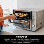 Ninja Air Fryer Toaster Oven Combo | Double Stack XL | 12-in-1 | Fits 4.5 lb Chicken & 6lbs of Wings | Smart Finish Cook 2 Different Meals at Same Time | Countertop Oven | Stainless Steel | DCT601
