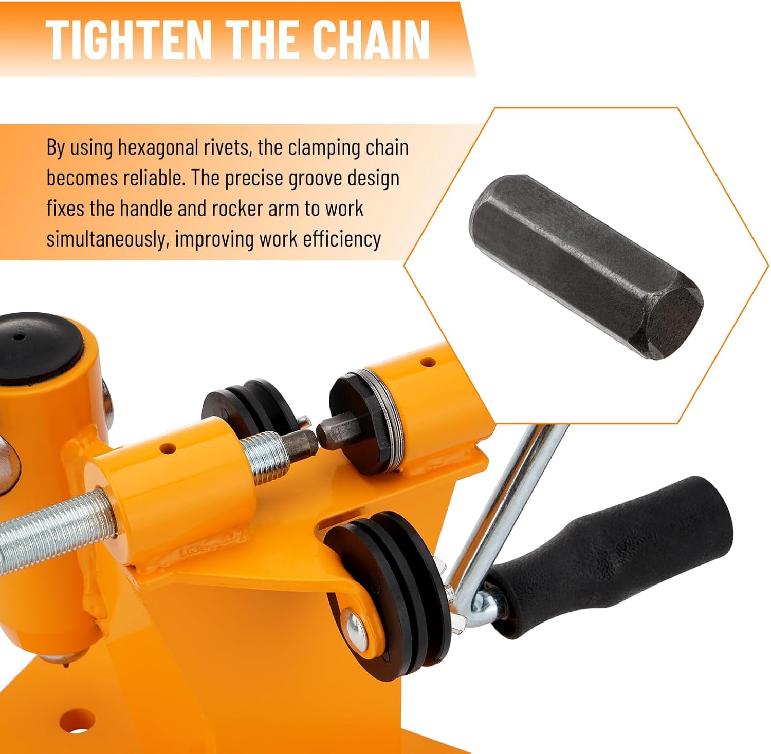 2-in-1 Chainsaw Chain Breaker and Spinner, Manual Chain Breaker and Rivet Spinner, Benchtop Chainsaw Chain Repair Tool with 3 Quenching Drill Bits, 3 Anvils, and 2 Hex Wrenches