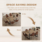 7 Piece Dining Table Set .Dinner Table Set for 6 .71'' Kitchen Table and Suede Nap Fabic Chairs Set of 6 .6 Chair Dining Table Set for Kitchen Dining Room
