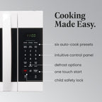 Farberware 1.7 Cu. Ft. Over-the-Range Microwave Oven – 1000 Watts Power, Auto Cook Settings, Defrost, Easy Clean and Child Safety Lock - White