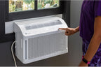GE Profile ClearView Window Air Conditioner Unit, 8,300 BTU, U-Shaped Adjustable Depth, Energy Efficient Cooling up to 350 sq ft., Ultra Quiet, SMART Home Capable, Includes Remote, White