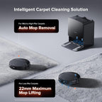 roborock Saros 10R Robot Vacuum and Mop, 22,000 Pa Suction, Zero-Tangling, 3.14'' Ultra Slim, FlexiArm Riser Technology for Carpet & Floor, Corner & Edge Cleaning, Self-Emptying, Hot Air Drying, Black