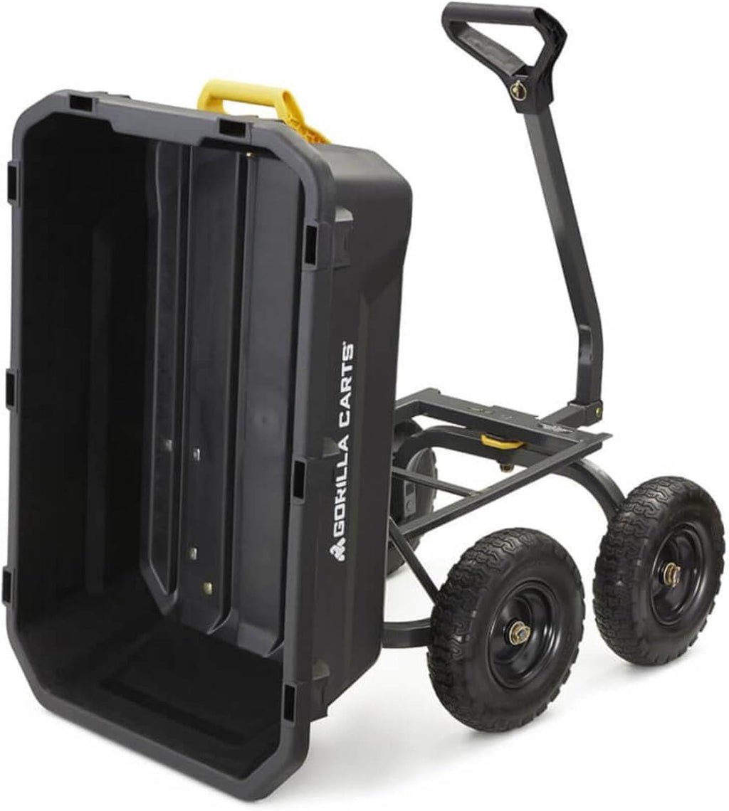 Gorilla Carts 7GCG-NF Heavy-Duty Poly Dump Garden Cart with No-Flat Tires  7 Cubic Feet  1200-Pound Capacity  Black  Amazon Exclusive