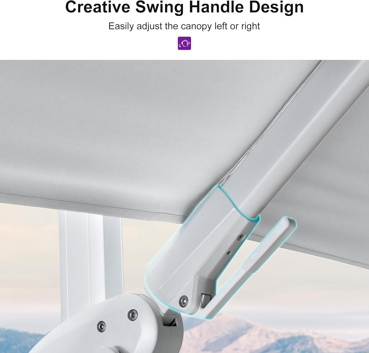 PURPLE LEAF 9' X 12' Right-left Tilt Patio Umbrella Swivel White Cantilever Umbrella with Tilt Aluminum Outdoor Umbrella with 360° Rotation for Deck Pool Garden, White