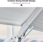 PURPLE LEAF 9' X 12' Right-left Tilt Patio Umbrella Swivel White Cantilever Umbrella with Tilt Aluminum Outdoor Umbrella with 360° Rotation for Deck Pool Garden, White