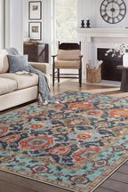 Keen Home Design 9x12 Rug - Machine Washable Area Rug with Non-Slip Backing, Ideal for Living Room, Dining Room, Bedroom - Vintage, Easy Clean, Durable, Low Pile Rug - (9' x 12')
