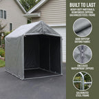 Bike Storage Shed Tent,8 * 6 * 6.2ft Outdoor Storage Shed, Carport, Canopy Shelter with 160g PE Fabric Coated with Silver Waterproof,Bike Covers Shelter for Bicycles,Garden Tools,Various Tools