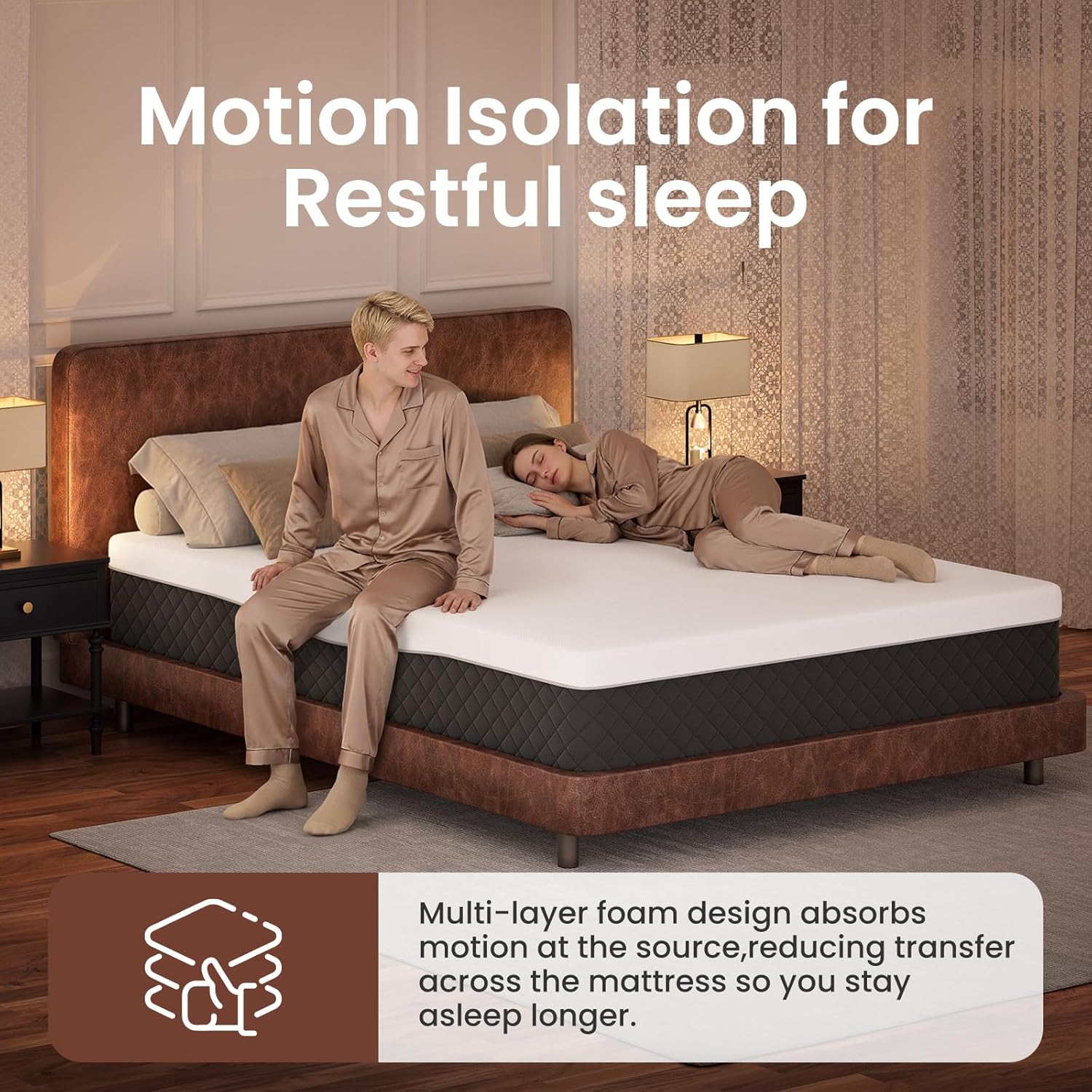 Queen Mattress, 14" Adaptive Memory Foam Mattress with High Density Foam & Breathable Knit Cover for Contouring Support & Pressure Relief, Bed Mattress in a Box, Non Toxic, Fiberglass Free