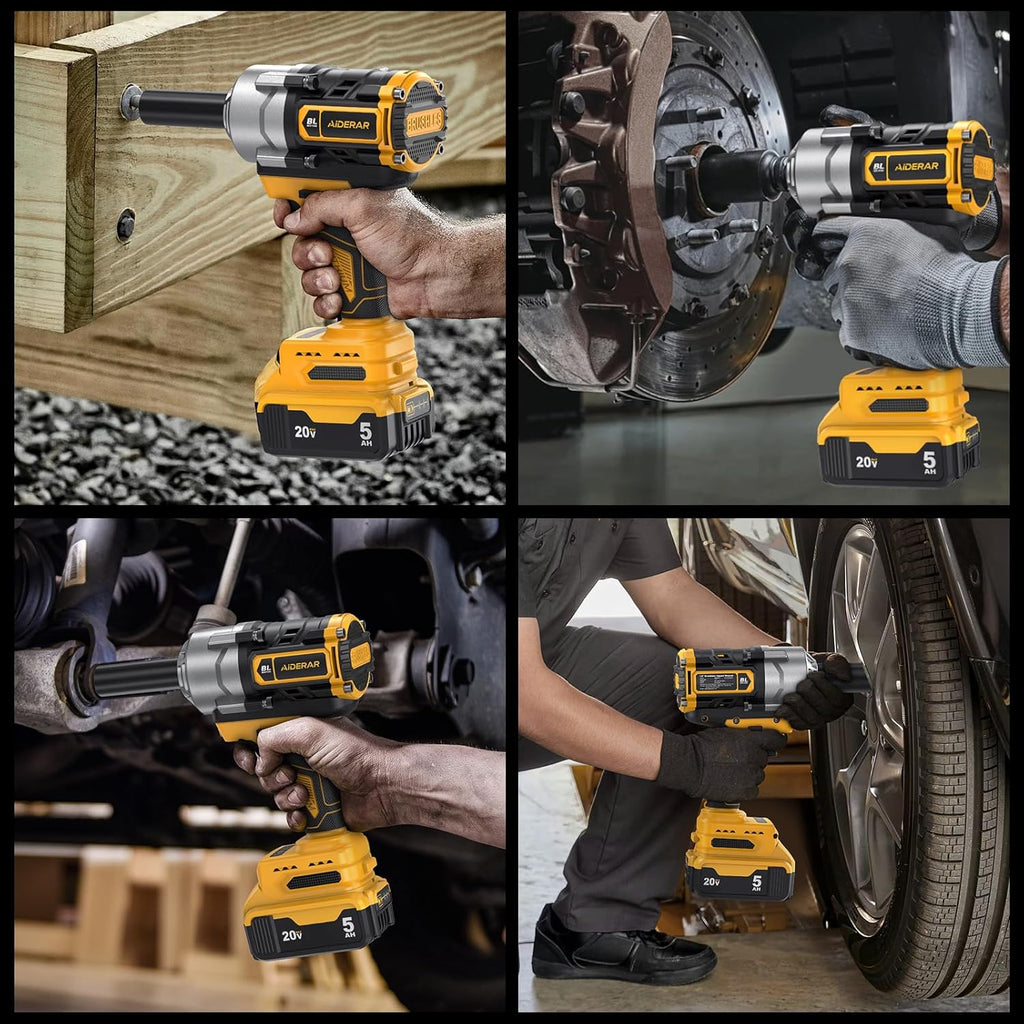 Impact Wrench for DeWalt Battery, 1328Ft-Lbs (1800N.m) Impact Driver, 1/2" Impact Gun 3-Speed High Torque Power Tool for Tire Removal, Rusted Bolts, Heavy Equipment(No Battery)