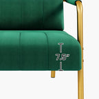 Yaheetech 56.5" W Modern Sofa Small Sofa Luxurious Velvet Fabric Couch with Gold-Tone Metal Arms and Legs for Living Room, Home Office, Studio Green