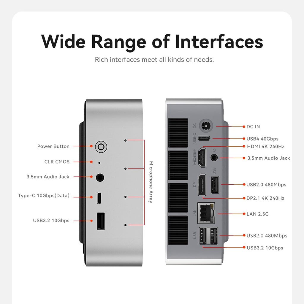 Beelink SER9 Pro Mini PC  AMD Ryzen 7 H 255(Up to 4.9GHz) 8C/16T  Mini Desktop Computer 32GB LPDDR5X RAM 1TB PCIe4.0 SSD  Small Gaming PC Built in Dual Speaker/Mic/BT5.2/WiFi 6 for Gaming/Office/Home