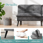 SUNLEI Small Futon Sofa Bed, Folding Futon Bed Sleeper Couch Recliner for Living Room, Convertible Cloud Sofa Couch with Adjustable Backrest for Apartment & Office Velvet, Parloma
