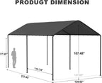 10 x 20 FT Carport Heavy Duty, Portable Garage Canopy Outdoor, Galvanized Car Canopy for Car Garage Shelter Tent Party Tent with Anchor Kit (Grey)