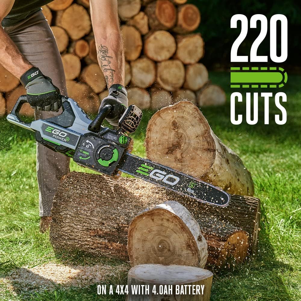 EGO POWER+ Chain Saw  16” Battery Powered Chainsaw  Electric Cordless  Includes 56V 4.0Ah Battery and Charger – CS1613