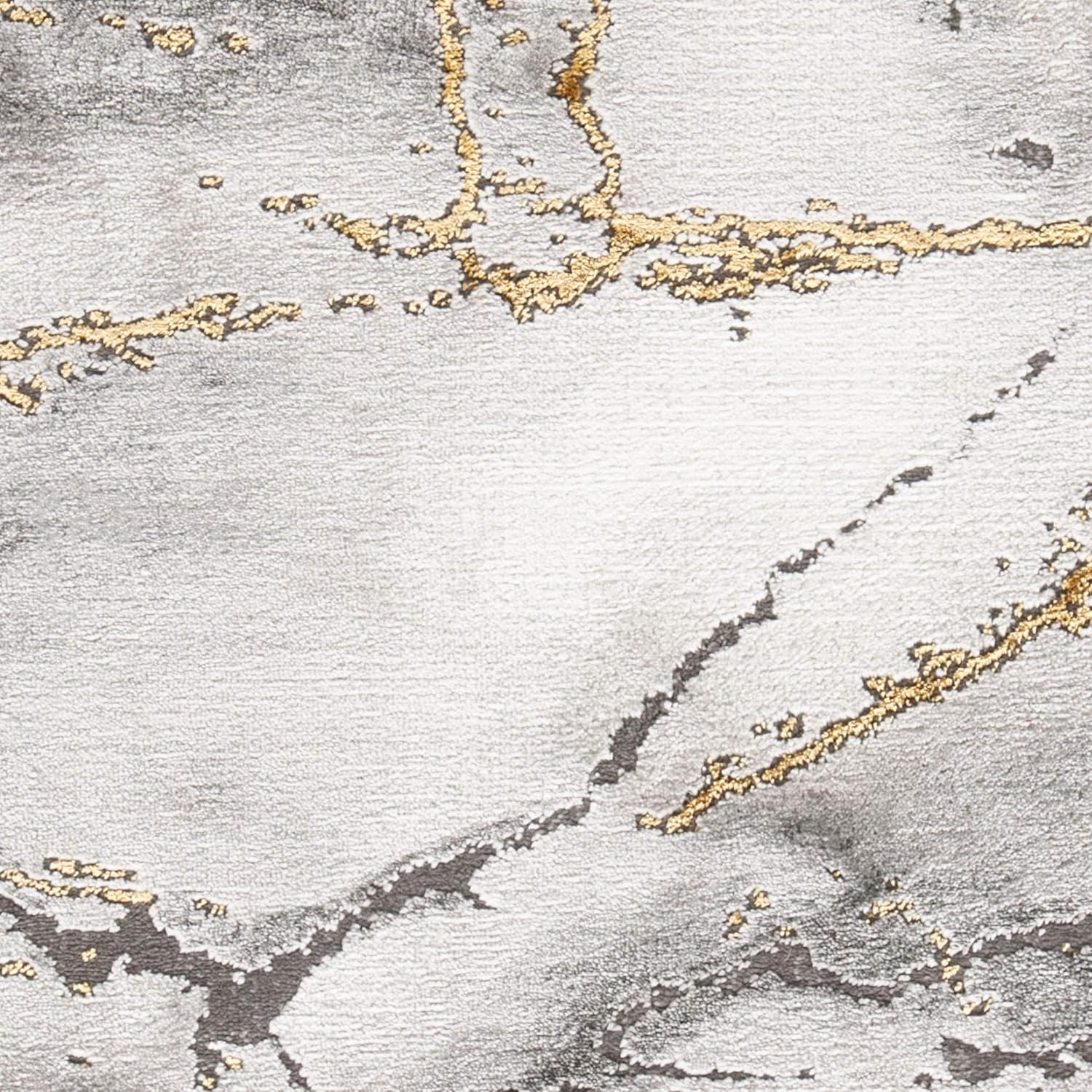 SAFAVIEH Craft Collection Area Rug - 10'6" x 14', Grey & Gold, Modern Abstract Design, Non-Shedding & Easy Care, Ideal for High Traffic Areas in Living Room, Bedroom (CFT877F)