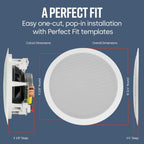 Polk Audio RC80i 2-Way Premium In Ceiling Speakers 8" Round (Set of 2) Perfect for Damp and Humid Indoor/Outdoor Placement - Bluetooth Ceiling Speakers