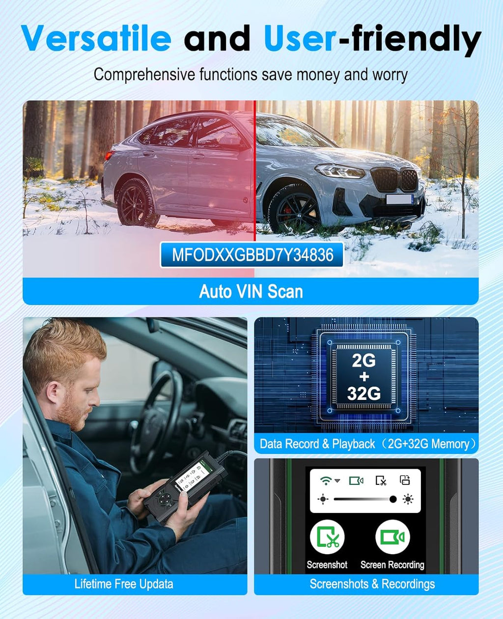 OBD2 Scanner S515 ABS SRS ECM TCM,Car Code Reader, Diagnostic Scan Tool with Reset for ABS/SRS/Oil/EPB/SAS/ETS/Battery/DPF/, Universal for All OBD II/EOBD Protocol Cars After 1996