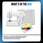 Brother RLX3817 17-Stitch Full-Size Sewing Machine (White) Bundle with Hardcase and Sewing Thread Kit (3 Items) (Certified Renewed)