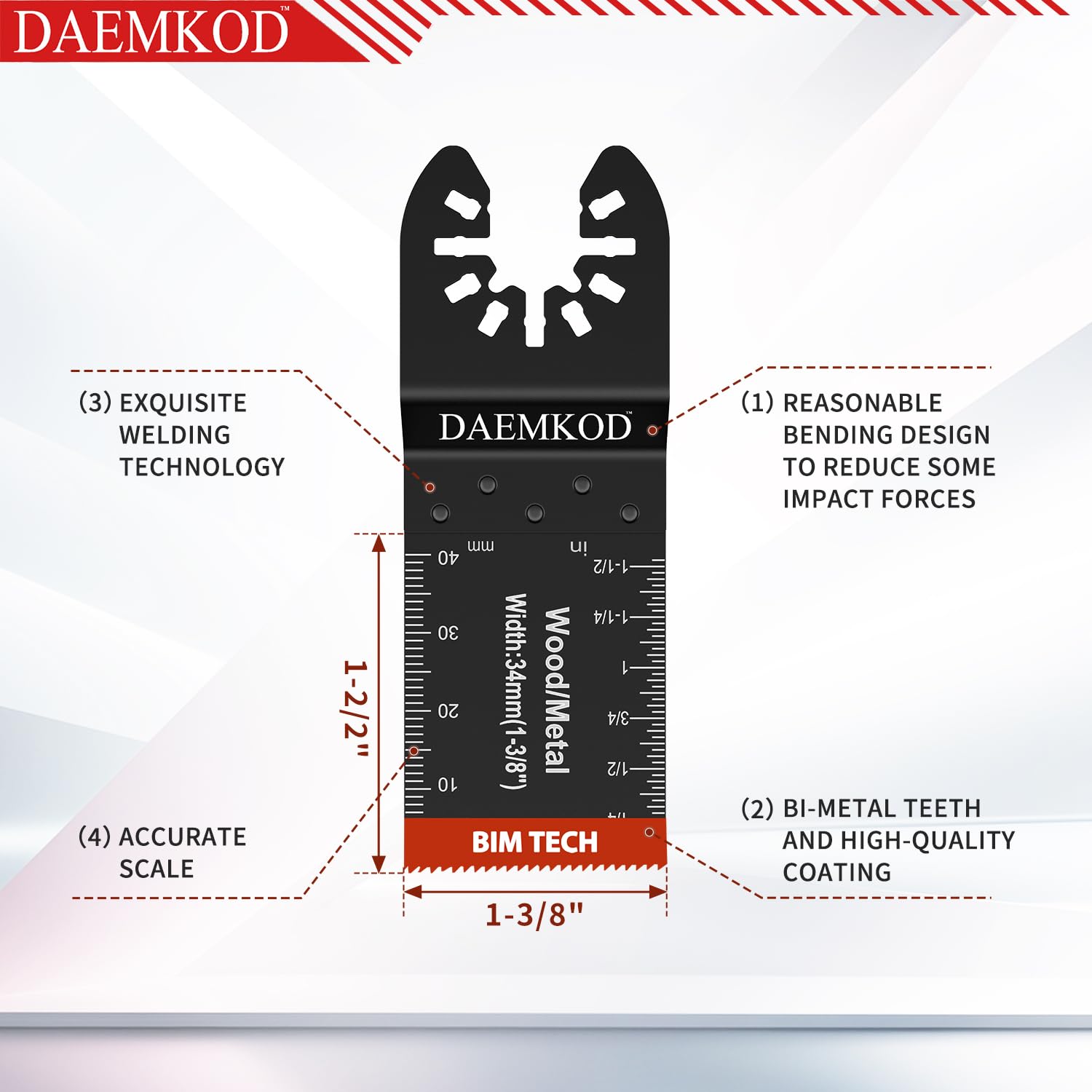 100 Pack Bi-Metal Oscillating Saw Blades Metal Cutting, 34MM Multitool Blades for Hard Wood Plastic, Multi Tool Blades Kits for Oscillating Tool Accessories