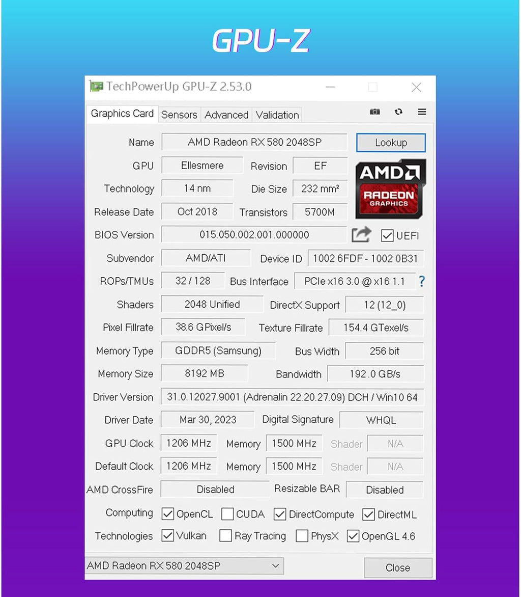 SOYO AMD Radeon RX580 Gaming Graphic Card with 8GB 256 Bit GDDR5 PCI Express x 16 3.0 Equipped with Dual Fans for Working,Gaming
