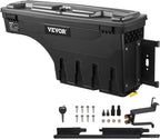VEVOR Truck Bed Storage Box, Compatible with Chevrolet Silverado 1500 GMC Sierra 1500 2019-2020 R, Waterproof ABS Wheel Well Tool Box with Lockable Lid, 6.6 Gal/25 L Toolbox, Passenger Side, Black