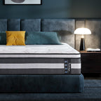 Queen Mattress Medium Soft - 14 Inch Hybrid Mattress with Memory Foam Strong Edge Support 120-night Trial