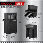 INTERGREAT Rolling Tool Chest with Wheels and 5 Drawers, Detachable Tool Cabinet with Lock for Garage, Locking Mechanic Tool Cart with Black Liner for Warehouse, Workshop, High Capacity