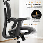 Magshion Ergonomic Office Chair, Swivel Executive Work Task Chair with Adjustable Headrest, 3D Armrests, Tilt Lock and Lumbar Support, Mesh Desk Chair for Home Office, 350 LBS Capacity, Black